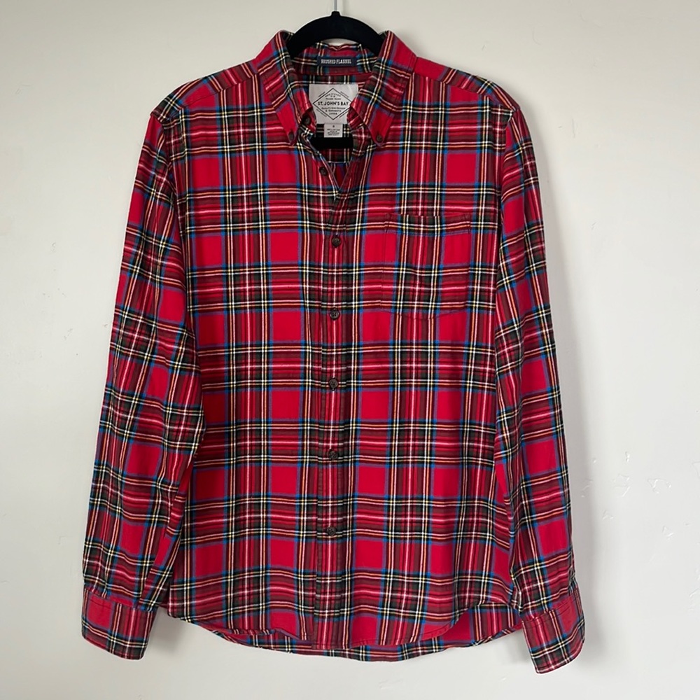 St. John’s Bay | Red Plaid Brushed Flannel Shirt